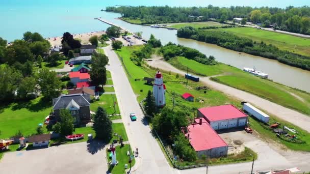 Воздушная Сцена Порт Бервелл Онтарио Канада — стоковое видео
