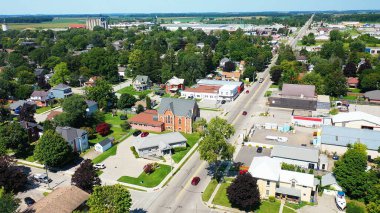 Yaz sabahı Aylmer, Ontario, Kanada 'nın hava manzarası