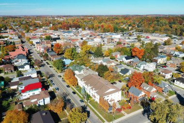 Simcoe, Ontario, Kanada 'nın sonbaharda hava manzarası