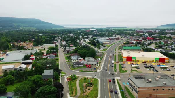 Aerial Baie Saint Paul Quebec Canada — стоковое видео