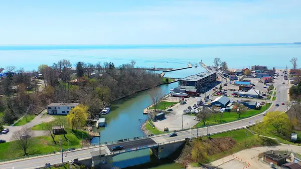 Aerial Port Dover Canada Lake Stock Picture