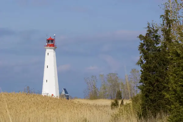 Ein Blick Auf Den Long Point Leuchtturm Ontario Kanada Stockbild