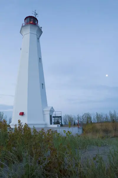Ontario Kanada Daki Long Point Deniz Feneri Dikey - Stok İmaj