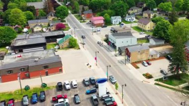 Harriston, Ontario, Kanada hava manzaralı güzel bir sabah 4K