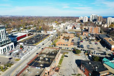 Ontario, Kanada 'da güzel bir günde Bronte' nin hava manzarası