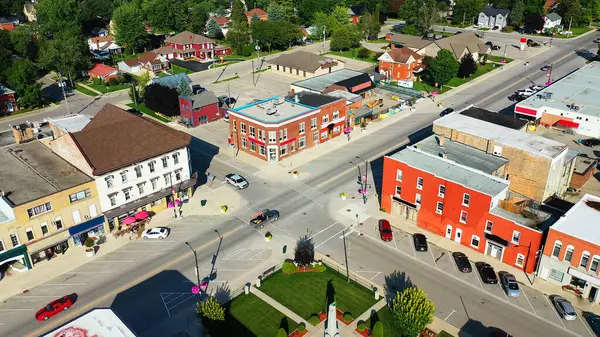 Yazın Kanada, Ontario, Mitchell 'in hava görüntüsü