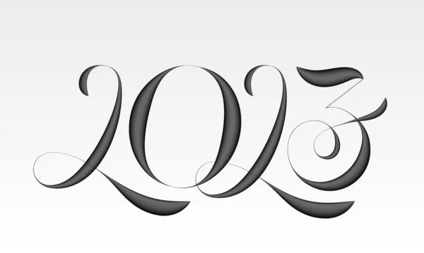 2023 Різдвяний Шаблон Дизайну Вітальних Листівок Елегантні Фігурні Цифри Нового — стоковий вектор