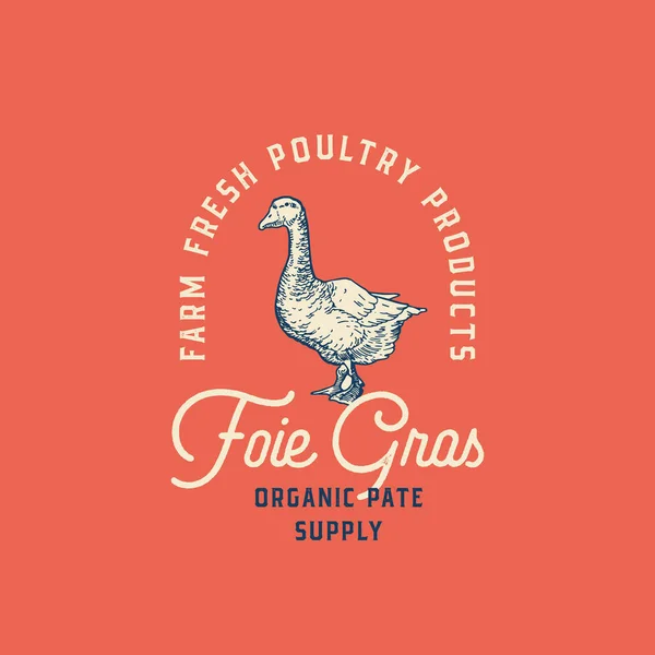 Farm Fresh Duck Poultry Astratto Segno Vettoriale Simbolo Logo Modello — Vettoriale Stock