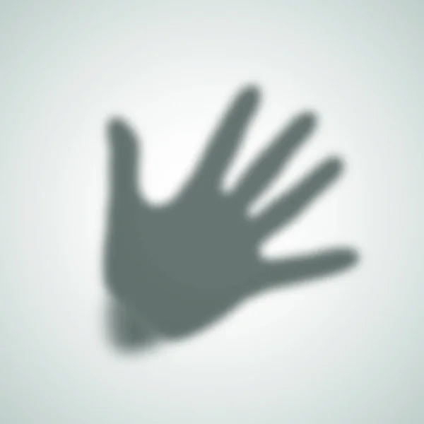 Diffuse Palm Hand Silhouet Shadow Abstracte Vectorafbeelding Wazige Handafdruk Een — Stockvector