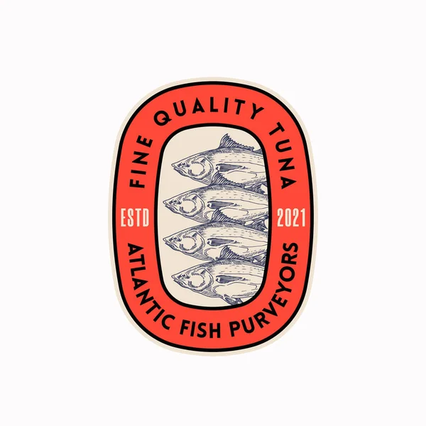 Feine Qualität Atlantischen Thunfisch Lieferanten Abstraktes Vektorzeichen Symbol Logo Vorlage — Stockvektor