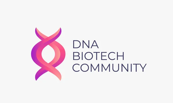 Dna Spiral Biotech Community Résumé Signe Vectoriel Symbole Modèle Logo — Image vectorielle