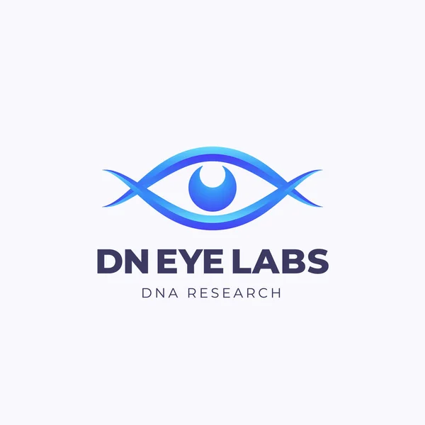 Dna Eye Spiral Labsバイオテクノロジー研究概要ベクターサイン シンボル ロゴテンプレート 現代技術 医学とバイオテクノロジータイポグラフィとグラデーションエンブレム — ストックベクタ