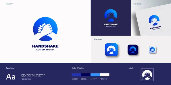 Рукостискання Абстрактного Векторного Шаблону Логотипу Партнери Hand Shake Включені Концепцію — стоковий вектор