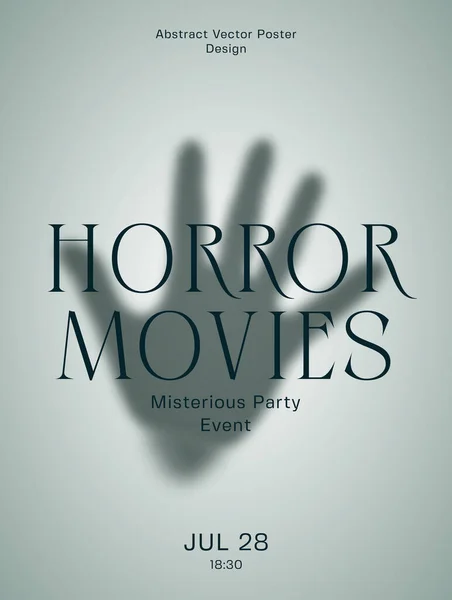 Horror Films Party Diffuse Palm Hand Silhouet Abstract Vector Poster — Stockvector