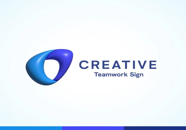 Aufgeblasene Vector Loop Triangle Abstract Vector Logo Vorlage Kreative Teamarbeit — Stockvektor