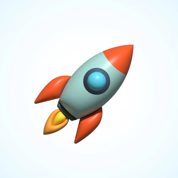 Inflated Vector Retro Futuristic Rocket Launch Illustration Modelo Abstrato Logotipo — Vetor de Stock