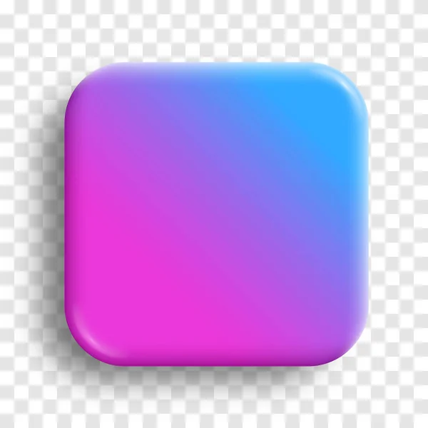 App Icon Glossy Vector Background Button Purple Blue Neon Holographic — Stock Vector