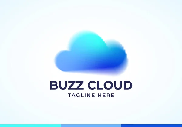 Y2K Aura Wazig Buzz Cloud Abstract Vector Logo Template Cloud — Stockvector