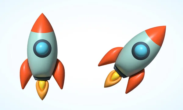 Inflado Vector Retro Futuristic Rocket Launch Illustrations Abstract Spacecraft Templates — Vetor de Stock