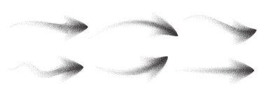 Sprey Nokta Tanesi Noktalı Gürültü Elementleri Koleksiyonu. Kirli Toz Dökümlü Vektör. Grunge Püskürtme Doku Gradyan Leke Oku Şekilleri. Siyah Noktalar Y2k Tasarım Benekler Paketi