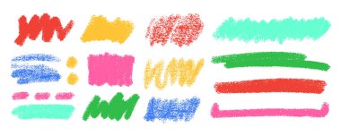 Boya Çizgisi Vurucu Vektörü ayarlandı. Tebeşir Yazısı Altyazı Şekilleri Koleksiyonu. Renkli El Çekimi Fırça desenli Vurgulama Karalaması. Kalem Vurgulama Elementleri Kömür Dağıtımcıları Paketi