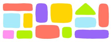 Organik Sıvı Dikdörtgen Çerçeve Şekilleri Ayarlandı. El Çizimi Soyut Vektör Sıvı Meydanı Damlaları. Dalgalı Düzensiz Düz Metin Kutusu Benek Koleksiyonu. Curvy Rastgele Bento Tarzı Çocukça Renkli Afişler. İzole edilmiş