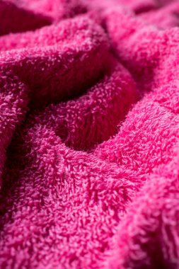 Pembe havlu dokusu arkaplan olarak üst görünümü