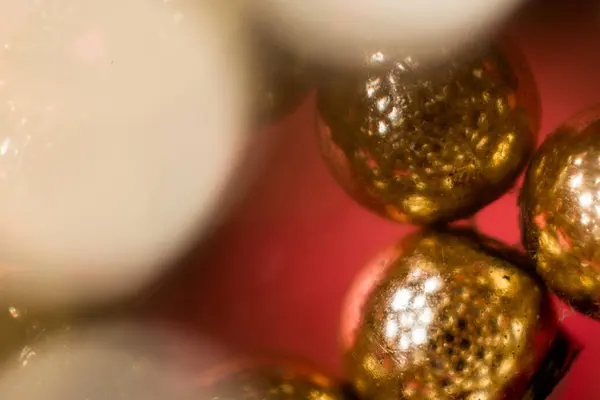 Close Golden Christmas Decoration Background — Stock Photo, Image