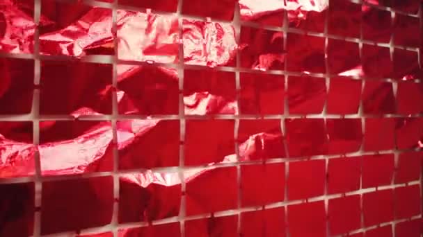 Helder Rood Cadeaupapier Met Vierkantjes Als Achtergrond — Stockvideo