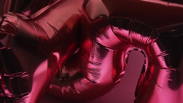 Φωτισμός Ροζ Μπαλόνια Ροζ Φόντο Μετά Κόμμα — Αρχείο Βίντεο