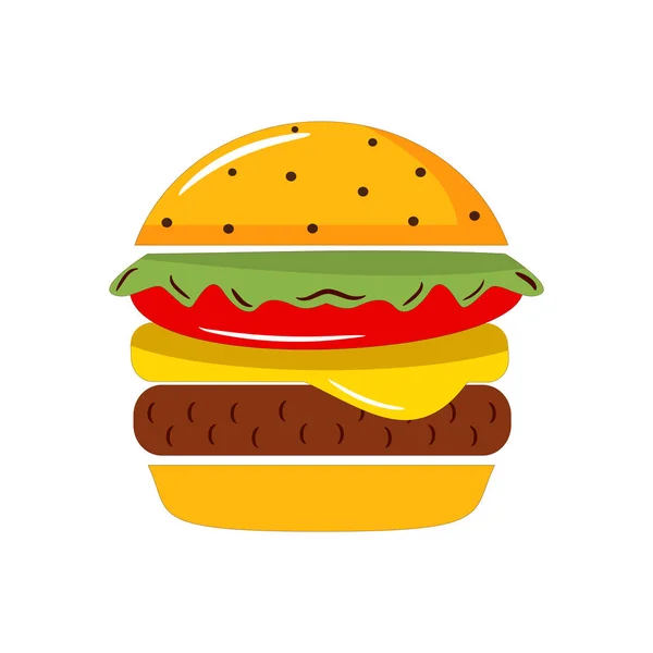 Hamburger simgesi. Hamburger vektör simgesi web tasarımı için düz çizimi