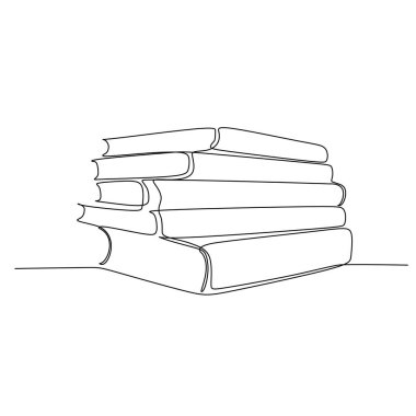 Devamlı bir yığın kitap çizimi. Eğitim ve akademik tasarım kavramı için vektör illüstrasyonu