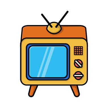 Klasik tema ve tasarım ögesi için Retro TV illüstrasyon vektörü