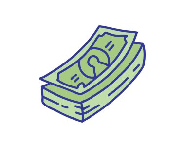 Dolar çizgisi ve doldurma stili ikonu tasarımı, Para finans piyasa ödemesi yatırımı ve temalı Vektör illüstrasyonunu satın al