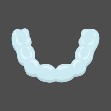 Close-up of lower jaw dental impression tray filled with blue molding material, used for orthodontic diagnostics, custom retainers, dentures, and mouthguard fabrication