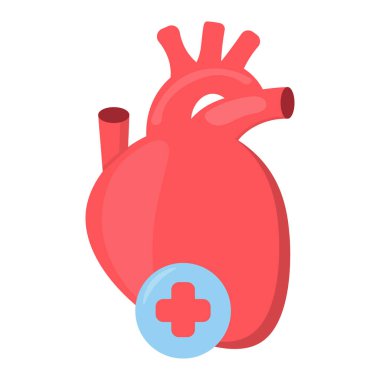 Red shield with white medical symbol. Represents protection, healthcare, and medical safetyideal for health insurance, public health, or wellness visuals