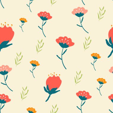 Kusursuz çiçek vektör deseni. Modern duvar kağıdı, kumaş, ev dekorasyonu ve ambalaj projeleri için mükemmel..