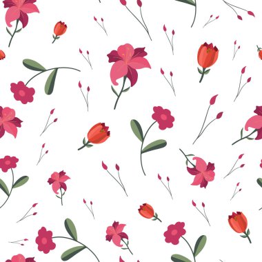 Kusursuz çiçek vektör deseni. Modern duvar kağıdı, kumaş, ev dekorasyonu ve ambalaj projeleri için mükemmel..