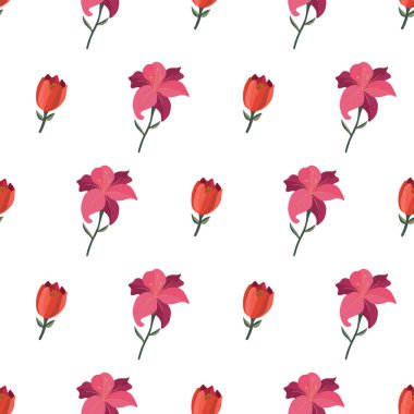 Kusursuz çiçek vektör deseni. Modern duvar kağıdı, kumaş, ev dekorasyonu ve ambalaj projeleri için mükemmel..