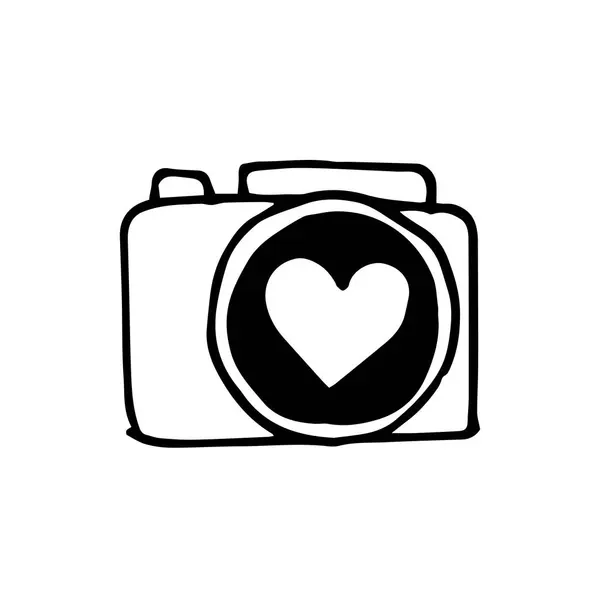 Απλό Διανυσματικό Σχέδιο Στυλ Doodle Κάμερα Χαριτωμένο Φωτογραφική Μηχανή Εικόνα — Διανυσματικό Αρχείο