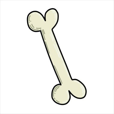 Çizgi film tarzında vektör çizimi. Kemik. Cadılar bayramı için sevimli bir resim