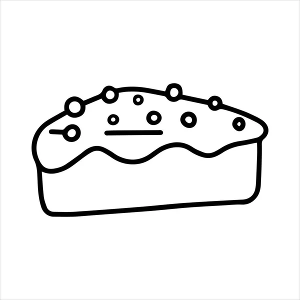 落書きスタイルのケーキで描画するベクター ペストリーのシンプルなライン図 ケーキ 黒と白のイラスト — ストックベクタ