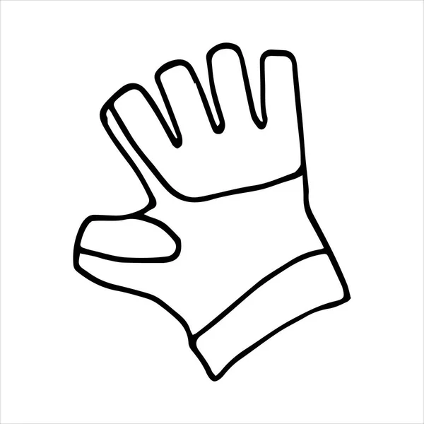 Vector Drawing Doodle Style Working Protective Glove Construction Tool Hand — Stock Vector