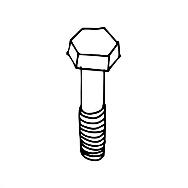 落書きスタイルのベクトル図面 ボルト 建設ツール ハンドワーク — ストックベクタ