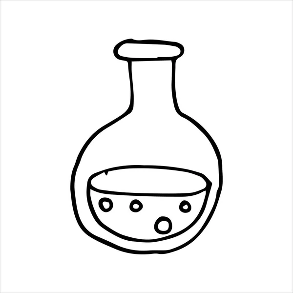 Векторный Рисунок Стиле Каракулей Химические Колбы Реторты Простой Рисунок Эскиз — стоковый вектор