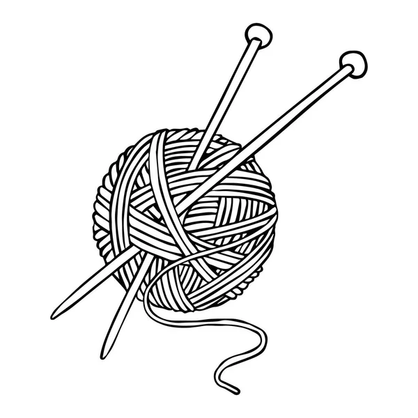 矢量画的涂鸦风格 羊毛和针织的小球 业余爱好 — 图库矢量图片