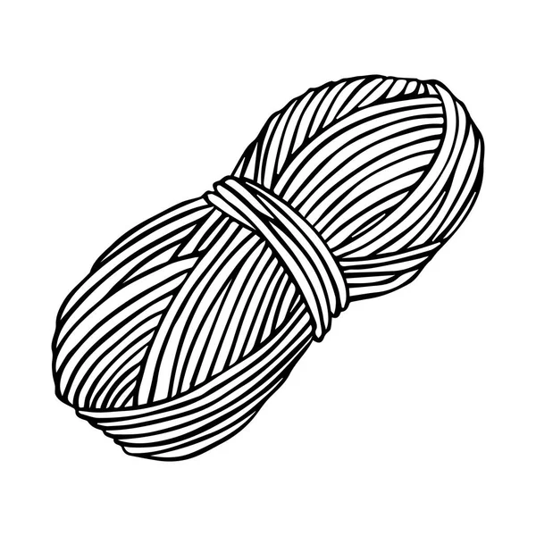 Desenho Vetorial Estilo Doodle Bola Tricô Crochê Hobby —  Vetores de Stock