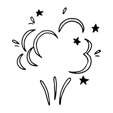 Patlayıcı çizim. Eskiz tarzında siyah beyaz çizim, klasik grafik