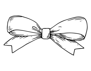 Çizim tarzında vektör illüstrasyonu. Yay, ipek kurdele. Göğüs kanseri ve kadınlıkla mücadelenin sembolü