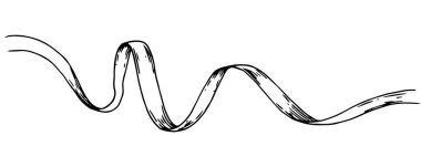 Çizim tarzında vektör illüstrasyonu. İpek kurdele. Göğüs kanseri ve kadınlıkla mücadelenin sembolü